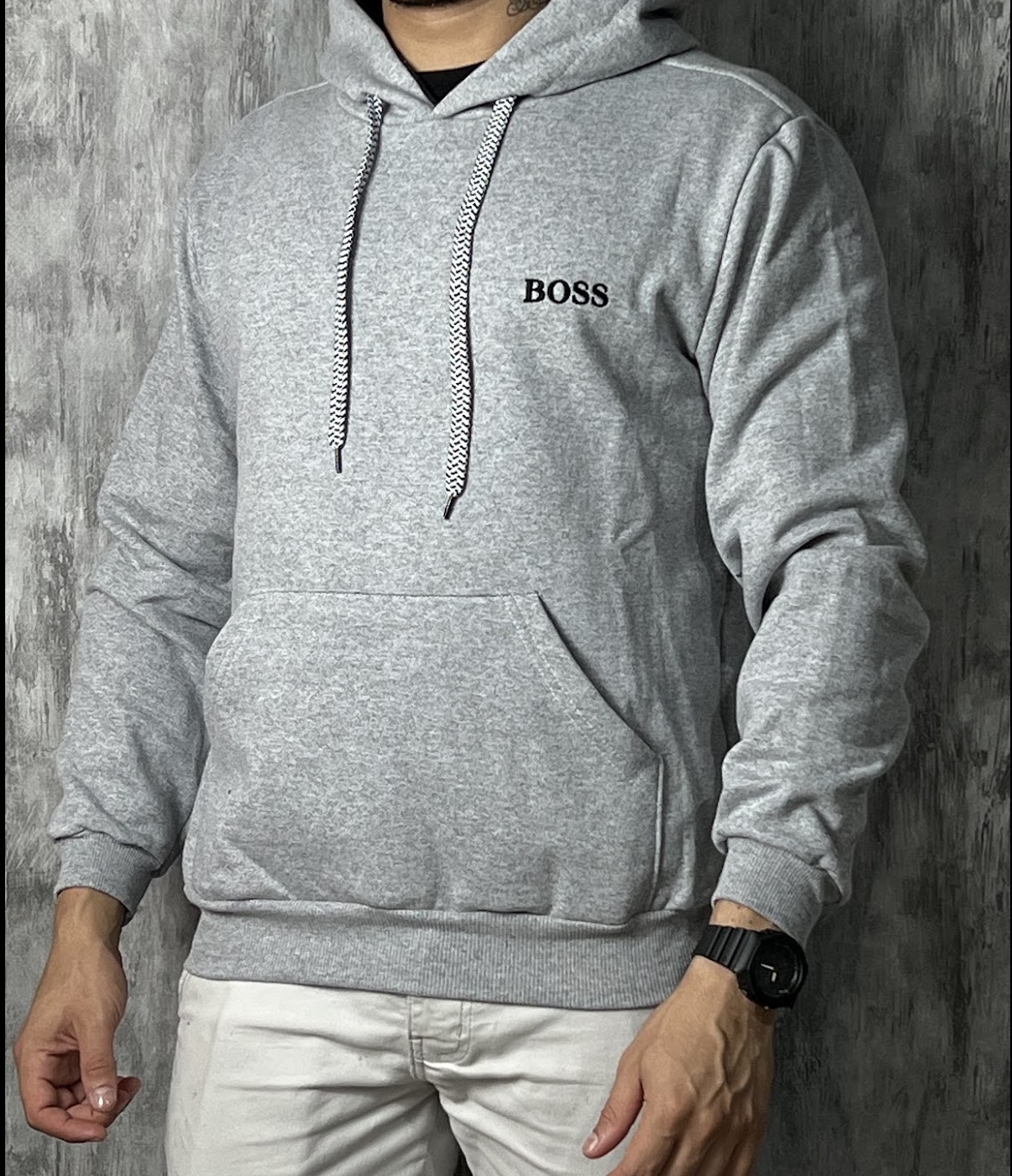 Moletom c/ capuz Boss - Cinza Basic